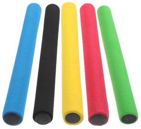 LOORGVEL Bastoni da Staffetta Leggeri e Resistenti 5 Pezzi per Bambini Impugnatura in Spugna Antiscivolo e attività All'aperti per Gare Scolastiche