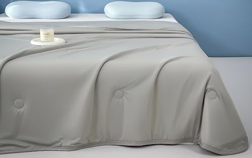 YSPZDQ Manta Refrescante Verano - Suave y Transpirable, Poliéster Agradable a la Piel para Dormir en Sofá Cama | Enfriamiento Profundo(Light Gray,200 x 230cm)