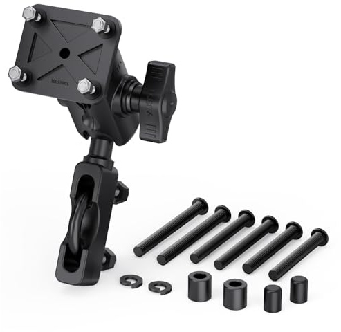 TUSITA Moto GPS Support Guidon Réservoir Embrayage Frein Compatible avec Garmin Montana, Zumo XT GPS - Bras Double Emboîtement - B Taille Court