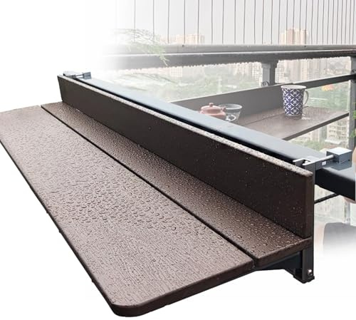 Tavolo da balcone pieghevole da parete con ripiani retrattili, tavolo compatto da terrazza (99,8 x 26,9 cm), design salvaspazio per piccoli balconi e terrazze