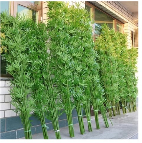 Plantas artificiales de bambú para decoración de interiores y exteriores, árboles de seda falsos con hojas para privacidad en el jardín y entrada al patio