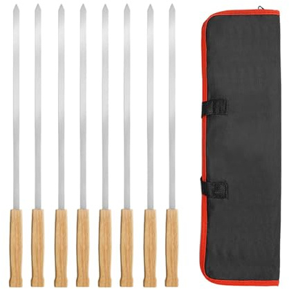 Chosertory 8 Brochetas Metálicas para Barbacoa, Ideales para Asar