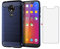 Phone Case for Motorola Moto G7 Play and Tempered Glass Screen Protector Film Cover with Mobile Bumper Accessories Slim Thin Shockproof Soft Silicone Rubber TPU MotoG7Play 7G G 7 MotoG7 G7Play Blue
