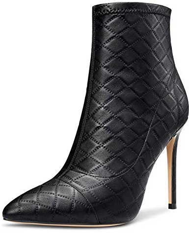 Castamere Femme Extensible Bottines Bout Pointu Aiguille Haute Talon 10CM Heels Noir PU Chaussures EU 40
