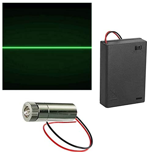 CTRICALVER 1 Stück 520nm 3-5V Grün Laserlinie Modul Diode w/Driver Kunststofflinse+ 1pcs AA Batteriehalter