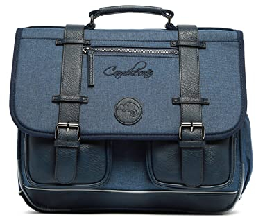 Cameleon Cartable Bleu 38cm Vintage Color avec 2 compartiments - Idéal pour l'école primaire et la rentrée scolaire en CP, CE1 et CE2 pour fille et garçon