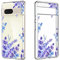 Purple Flower Phone Case for Google Pixel 7 Clear with Lavender Design for Girls Woman, Soft TPU Protective Silicone Slim Case Cover for Google Pixel 7