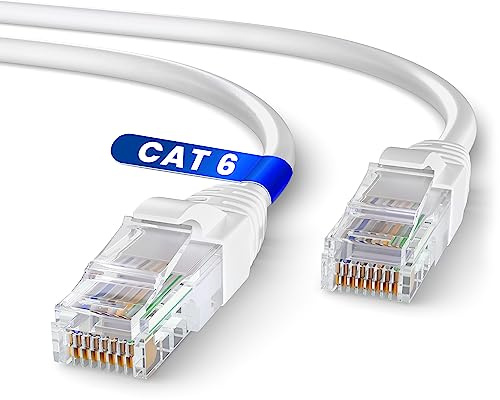 Mr. Tronic White Cat 6 Ethernet Cable 1m, LAN Ethernet Network Cable with RJ45 Ends Connectors, Internet Compatible with Cat 7 / Cat 8 | AWG24 Patch, UTP CCA (1 Meter, White)