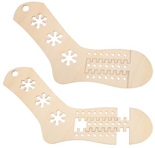 PACKOVE 2 Stück Hölzerne Sockenblocker Verstellbare Sockenstrickblocker Stricken Häkeln Strümpfe Präsentationsformen Stricksockenform-Strecken Zum Stricken Von Socken