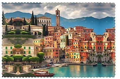 Schönes Tischset mit italienischem Druck, hitze- und rutschfest, für Urlaub, Bankett, Küche, Tischdekoration