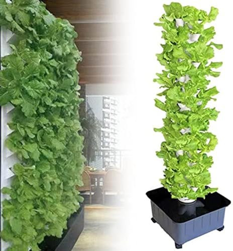 JOSKAA Sistema di Coltivazione a Torre idroponica, Sistema di Coltivazione idroponica da Giardino Torre Verticale, per Giardino di Erbe fresche, Frutta, Verdura, Torre di Piante