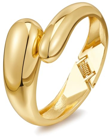 LILIE&WHITE Armreif Damen-Armband – Eleganter goldener Armreif mit Scharnier, zeitloses Design, hochwertiges Accessoire für besondere Anlässe und Alltag