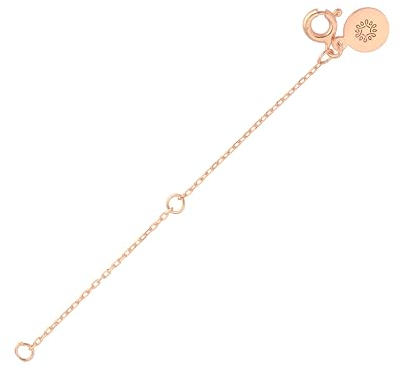 Einzelstück® Kettenverlängerung I Verlängerungskette 3 Größen I 925 Sterling Silber 14K vergoldet I Silber Ketten Verlängerung I Extender Echtschmuck Länge 7 cm I Handgefertigtes Unikat (Rosegold)