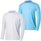 MASOCIO Mens Swim Shirts Swimming Top Rash Vest Guard Long Sleeve UV Sun Protection UPF50 Tshirt 2 Pack T-Shirt Watersport Surfing Size M White Blue