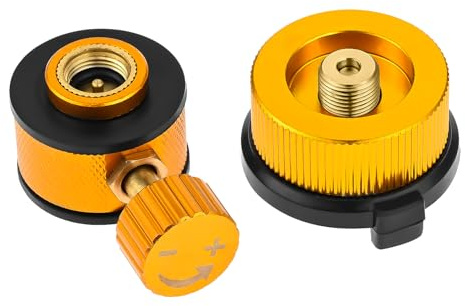 Aupoko Gas Refill Adapter Kit, Camping OB/OD Can Gas Filling Converter Gas Stove Valve Adaptor Gas Canister Refill Convertors