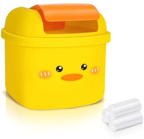 Mini Cestino da Scrivania con Fodere per Cestini, Piccola Pattumiera da Tavolo con Coperchio, Portatile Carino Cestino da Tavolo Pattumiera da Scrivania Cestino Ufficio per Bagno Cucina (Giallo)