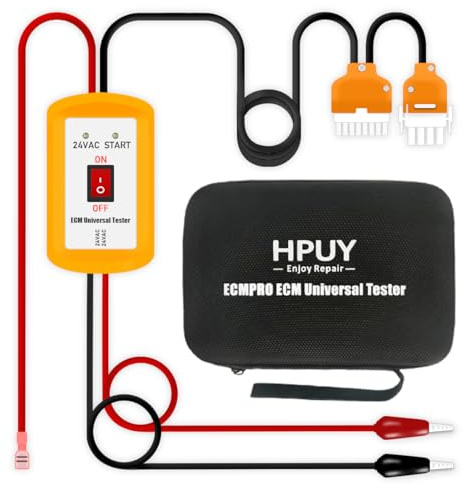 HPUY ECMPro Universal ECM Motor Tester for Electronically Commutated Motors 24 Inch Leads Provides Go/No Go Results No Batteries Required ECM Motor Tester HVAC