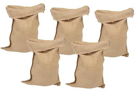 jojofuny 5 Pezzi Borse Di Juta Vuote Traspiranti e Resistenti Per Conservare Cereali Patate Noci Verdure e Frutta Secca Per Giardinaggio e Trasporto Merci