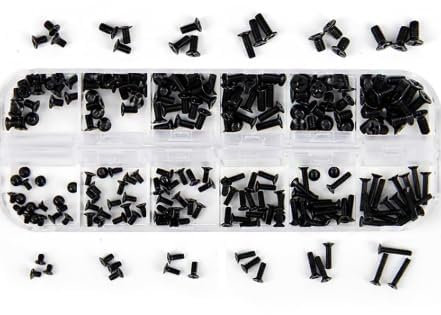 Kit de Tornillos para Reparación de Ordenadores Portátiles, Incluye Tamaños M2, M2.5, M3, Pack de 240 Piezas en Acero, tornilleria informatica, con Contenedor de Almacenamiento Negro