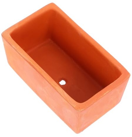 CIYODO Vaso di Fiori Rettangolare in Terracotta di Drenaggio, Contenitore Rustico per Piante Succulente, e Progetti di Giardinaggio Fai da Te