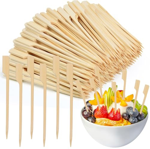 UHETLET 400 PCS Tenedores de Madera Pequeños, Tenedor Bambu 12cm, TenedorMadera Pequeño para Frutas Patatas, Tenedores deMadera para Cócteles Aperitivos Shish Kebab Barbacoa hamburguesas