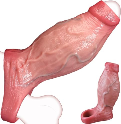 Guaina Pene Sextoysys Uomo Donna Coppia, Guaina Fallica Realistica Allungamento del Pene Maschile, Anello per Pene da Uomo, Sex Toys Sessuali per Uomini Donna Giochi Erotiici per Coppie