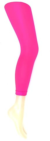 MYSASI Children's Footless Opaque Tights Size. 6-8 years Neon Pink.