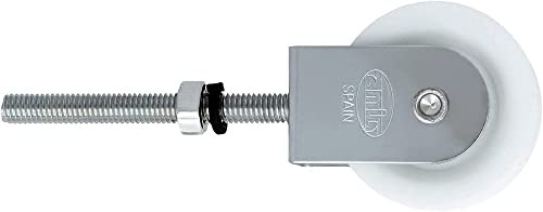 Amig - Polea de Acero con Roldana para Tendederos de Ropa ø 39 mm - Incluye Tornillo de Sujección - Fabricada de Acero
