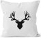 MoonWorks Kissenbezug Kissen-Hülle Deko-Kissen 40x40 Hirsch Geweih Baumwolle weiß 40cm x 40cm