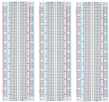 ELEGOO Breadboard 830 Point 3pcs Solderless Prototype PCB Board Kit for Proto Shield Distribution Connecting Blocks for Arduino UNOR3 MEGA NANO