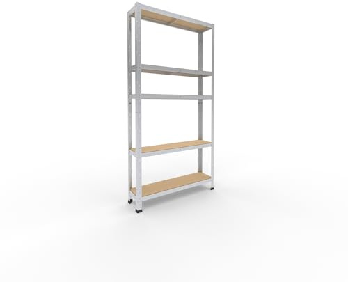 shelfplaza Home 180x90x23 cm Estantería Pesada en galvanizada con 5 baldas y 175 kg de Capacidad de Carga por balda