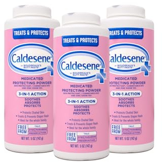 Caldesene Medicated Protecting Powder with Zinc Oxide & Cornstarch-Talc Free, 5 Ounce (3 Pack)