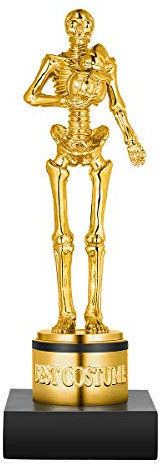 Trophée squelette de costume d'Halloween pour Halloween, récompenses de jeu d'os dorés, trophée d'événement de concours de costume, friandises pour enfants, remplissage de sacs à friandises