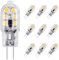 Vicloon G4 LED Light Bulbs, 10Pcs Warm White 2W 12V AC DC 3000K, No Flicker, 360° Beam Angle, 2W Equivalent 15W G4 Halogen Lamps with Frosted Cover
