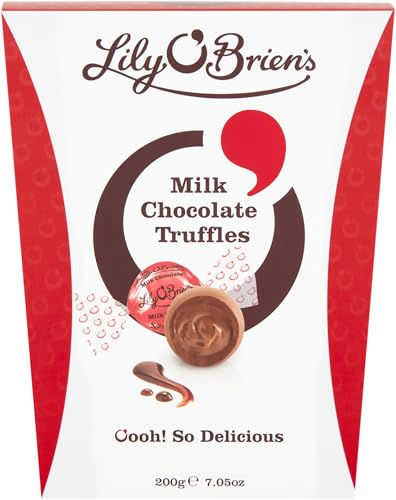 Lily O'Brien's Milk Chocolate Truffles - Thick milk chocolate shell and smooth centre - Gift, Sharing Box, Birthday, Celebrations, Thank you, Treat