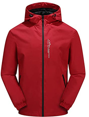 Giacca impermeabile da uomo e da lavoro, softshell impermeabile, traspirante, invernale, lunga, da trekking, da uomo, leggera, per le mezze stagioni, impermeabile, con cappuccio, giacca a vento