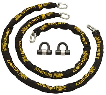 Burg-Wachter Sold Secure Diamond & Gold - Cadena con llave igual de 12 mm, 2 unidades, color negro, 2 m