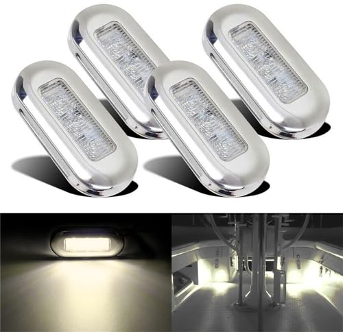 Krtopo 4x Boot Heck Licht 12V Navigationslicht Runde Signalleuchte für Boote Deck Kajak Yacht Marine Ponton (Weiß)