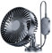 Demiawaking Ventilatore per auto, 12 V, 24 V, silenzioso, girevole a 360 gradi, USB, 3 marce, con ventosa per auto, SUV, camion (A)