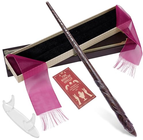 CharmRegion Wooden Wizard Magic Wand Hand Carved Wood Witch Wand for Kids Collection Cosplay,14.5 in, Bud