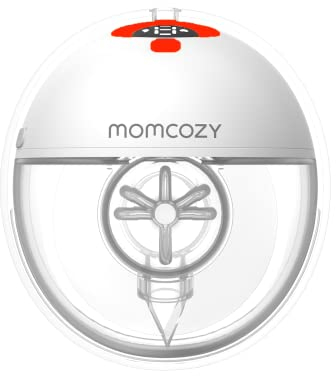 Momcozy Milchpumpe Elektrisch Tragbar Freihändig M5, Tragbare Doppelmilchpumpe Für Den Babymund, Doppelt Abgedichteter Flansch Mit 3 Modi und 9 Stufen, Milchpumpe Elektrisch – 24 mm (1, Rot)