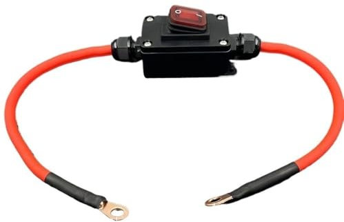 Nuevo Interruptor Principal de alimentación de Motocicleta, desconectador de batería, Interruptor aislador + Cable, 60 A, 12 V, 24 V, Resistente al Agua Recambio(50cm)