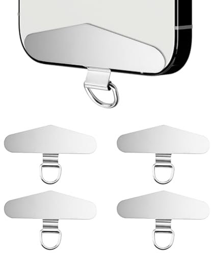 4 PCS Cadenas para Teléfono Móvil, Almohadillas Universales de Acero Inoxidable, Parche Multifuncional para Smartphone, Cadena Universal, Ideal para la Mayoría de Teléfonos Inteligentes