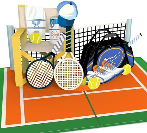 papercrush® Carte pop up de tennis - Carte d'anniversaire 3D amusante avec motif de tennis pour joueurs de tennis (hommes, femmes, garçons & filles) - Idée de cadeau d'anniversaire pour prof de tennis