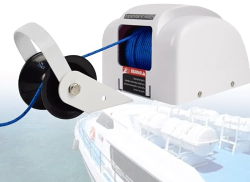 VNATWGOO Marine Grade Stainless Steel Anchor Winch 12V Electric, 31m Rope Automatic System for Yachts Pontoon Boats CordlessANDCable