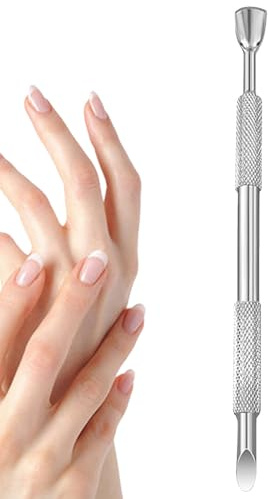 Pusente De Cutícula De Metal: Removedor De Cutículas Profesionales De 12.6 Cm, Empujador De Uñas De Doble Punta De Acero Inoxidable Sin Táctica | Herramienta De Cutícula De Acero Inoxidable Portátil P