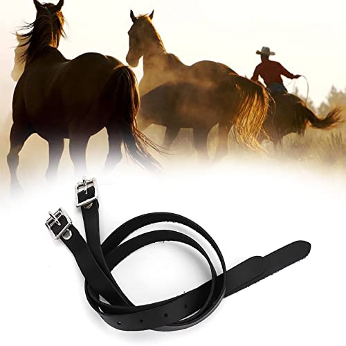 Depisuta Paire Lalten Spurs Stracts Leathers en Acier Inoxydable Boucles, Soft Flexible Merveilleux Accessoire pour L'outil de Cheval pour Toutes Les Tailles