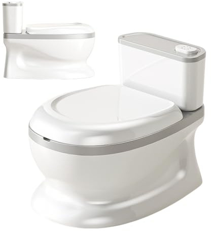 Toilette Per Bambini Con Vasino - Toilette Per Addestramento Con Pulsante A Filo, Vasino Per Bambini Per Costruzione Addestrata, Durevole E Facile Da Pulire Per Ragazzi E Ragazze 1-3 Anni Soggiorno Ca