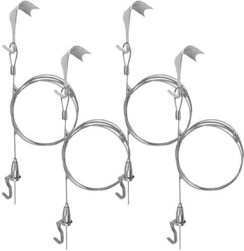 LALAFINA 4 Juegos de Colgadores para Colgar Cuadros con Cuerda de Acero Ajustable 0,5 M y Gancho Regulable, Colgador Resistente para Marcos de Fotos, Cuerda Colgante para Decoración