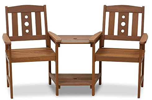 Furinno TIOMAN Outdoor Dining Set, Jack & Jill Bistro Set, for Patio, Garden, Porch, Natural